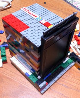 Storformatkamera med filmholder.