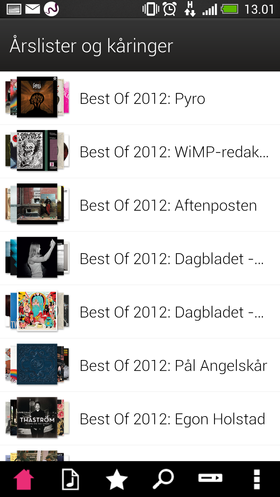 Spillelistene har mange ulike temaer.