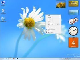 Skrivebordsmodusen er ganske tradisjonell Windows.