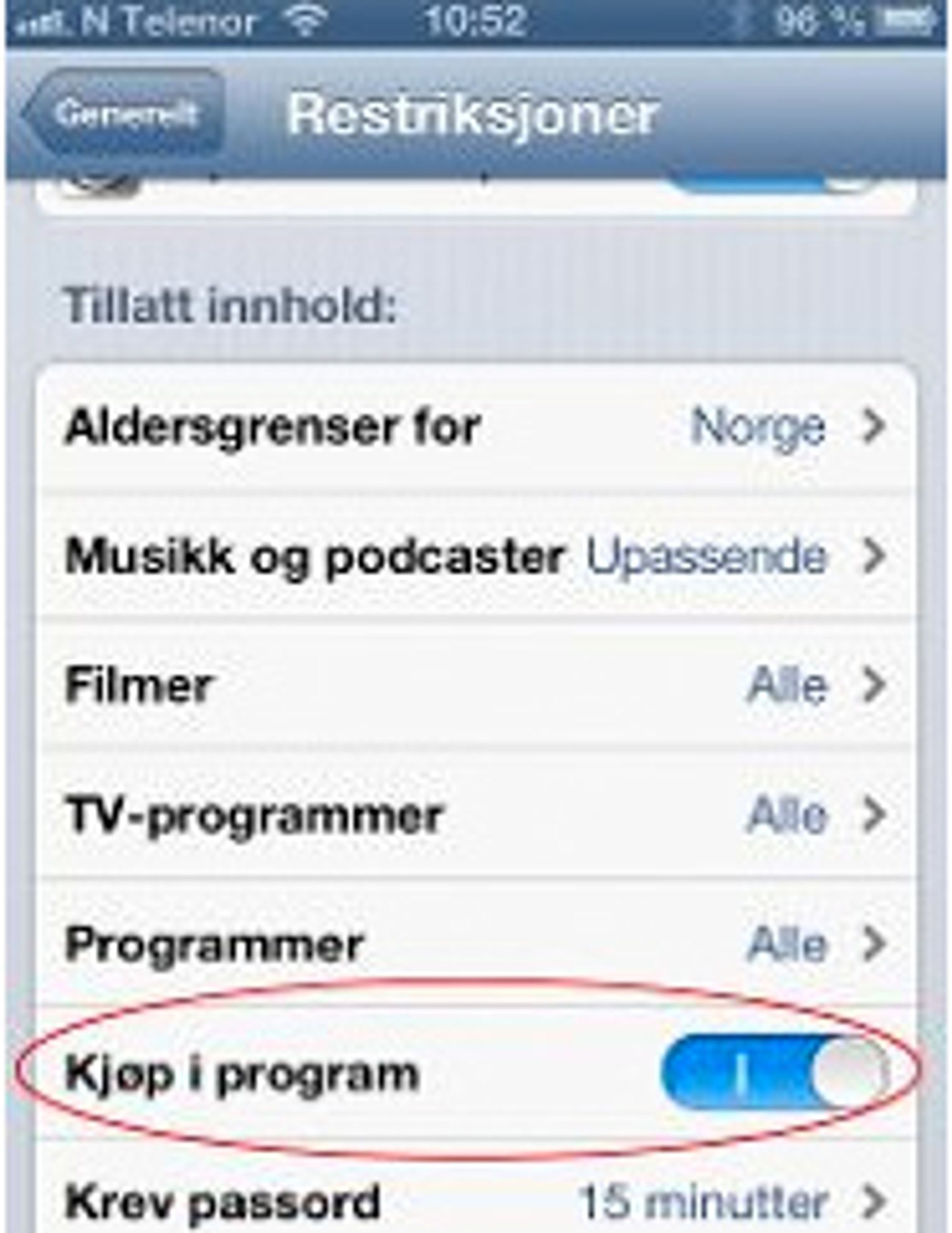 restriksjoner.