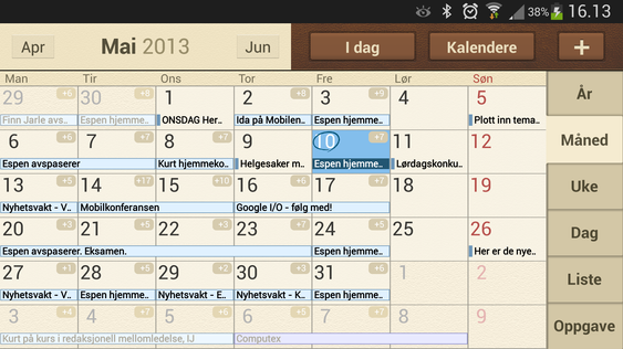 Samsungs kalender heter S-planner. Her kan du synkronisere inn kalenderoppføringer fra flere ulike tjenester.
