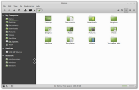 Nemo-filbehandleren i Cinnamon 1.8.