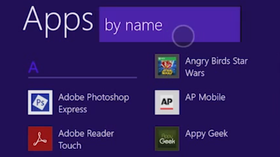 Applikasjonslisten i Windows 8.1.