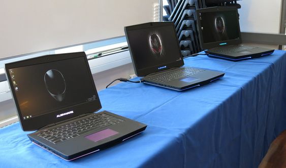 Fra venstre: Alienware 14, 17 og 18.