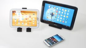 Her er deler av Galaxy-familien samlet. S4, Note 8.0 og Note 10.1.
