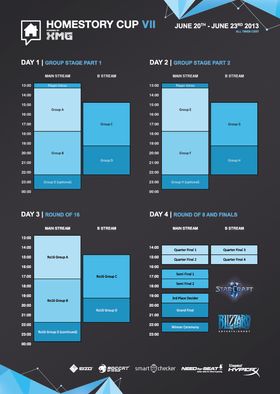 Timeplan for HomeStory Cup VII.