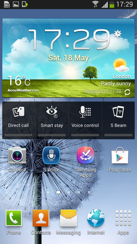 Skjermbilde fra Android 4.2.2 på Samsung Galaxy S III.
