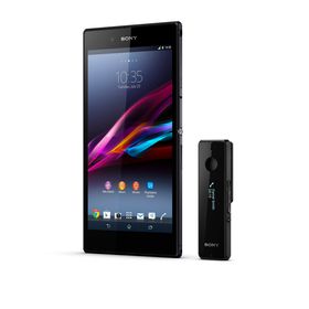 Sony Xperia Z Ultra, sammen med en ny håndfri som skal selges som tilbehør.