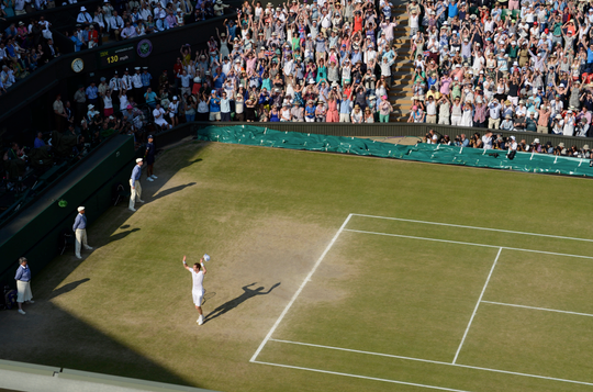 Andy Murray vant Wimbledon-turneringen, og ble tatt bilde av fra taket.