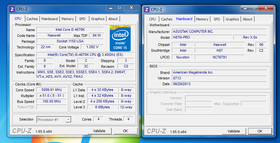 En skjermdump som viser at Asus overklokket en Haswell-prosessor på H87-brikkesettet.