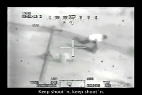 En skjermdump fra en film Manning har lekket. Den viser et amerikansk helikopterangrep mot irakere.