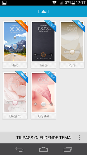 Som vanlig inkluderer Huawei ulike temaer for menyene.