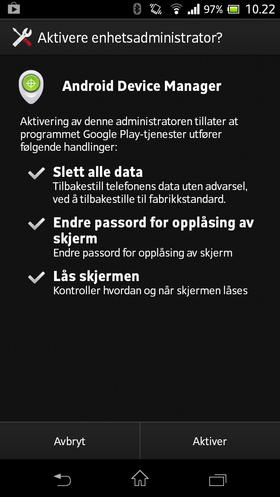 Du må aktivere tilgang i innstillingsmenyene på telefonen.
