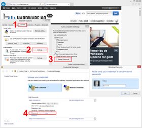 Slik finner du passordlisten i Internet Explorer.