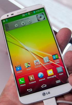 Slik ser hjemmeskjermen på LG G2 ut.