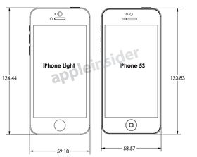 Disse skissene skal vise en iPhone 5C og en 5S.