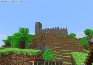Bilde fra alfa-versjonen av Minecraft.