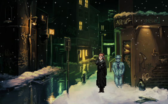 Skjermbilde fra The Blackwell Epiphany, det siste spillet i serien.