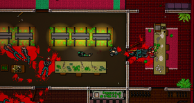 Nye blodpølar i Hotline Miami 2: Wrong Number.