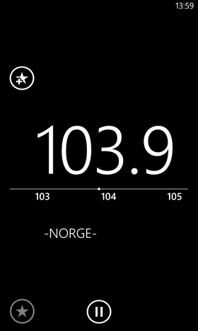 FM-radioappen i Amber.