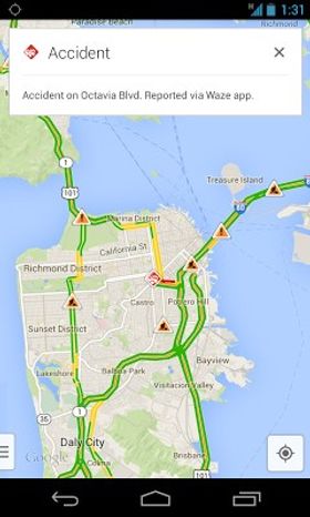 Google Maps får Waze-informasjon i sanntid.