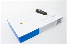 Produktesken til Chromecast.
