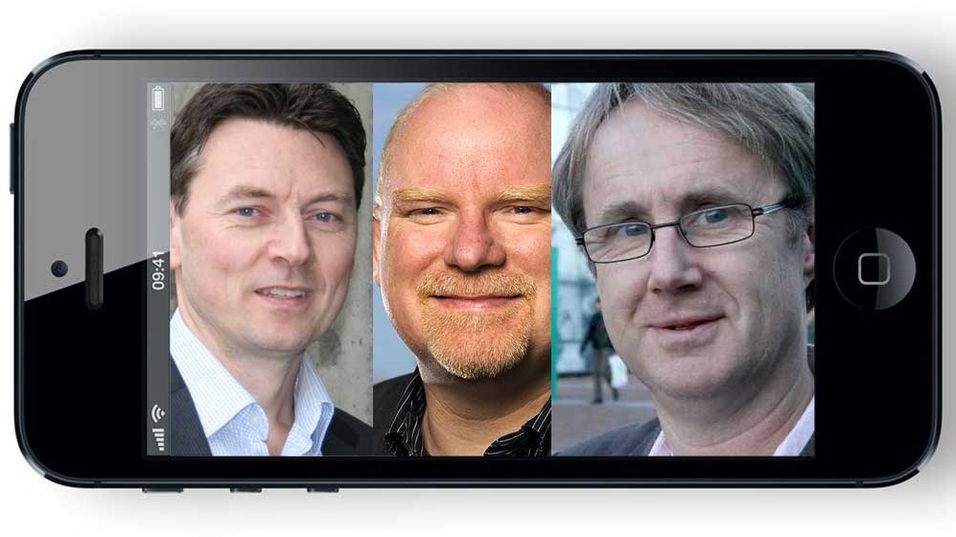 Teknisk sjef Geir Løvnes i Tele2, dekningssjef Tommy S. Johansen i Netcom og dekningsdirektør Bjørn Amundsen i Telenor har fått minst ett av sine ønsker til nye Iphone-modeller oppfylt.