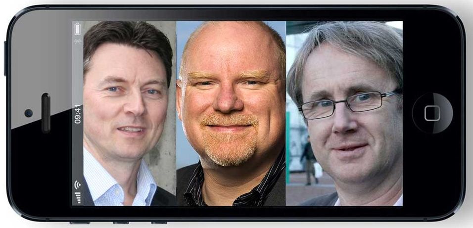 Tele2s tekniske direktør Geir Løvnes, Netcoms dekningssjef Tommy S. Johansen og Telenors dekningsdirektør Bjørn Amundsen har alle ønsker om støtte for flere frekvenser i ny Iphone.