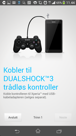 Du kan bruke PlayStation-kontrollene dine med spillene på Xperia Z. Du kan også overføre bildet til en TV, og bruke mobilen som spillkonsoll.