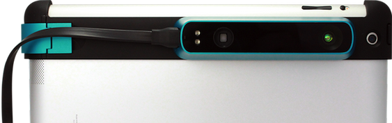 Slik ser den ut når den er festet på en vanlig Apple iPad.