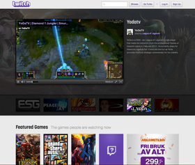 Faksimile av Twitch.tv.