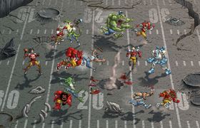 Eit døme på korleis ein kamp i Mutant Football League kan kome til å sjå ut.