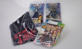 BioShock Infinite til valgri plattform, figurer og t-skjorte.