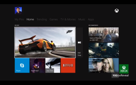 Menysystemet på Xbox One.
