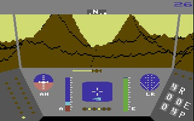 Commodore 64-versjonen av Rescue on Fractalus.