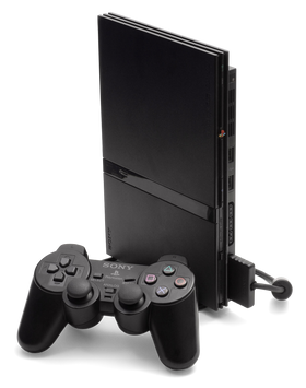 Slik ser den tynne utgaven av PlayStation 2 ut.