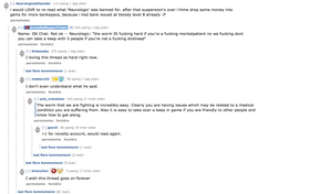Eksempel på en av de litt mindre kraftige bemerkningene som kan få deg utestengt. (Faksimile av Reddit)