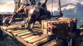 Kratos røsker litt i hjernebarken på denne... elefanten?