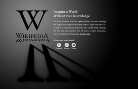 Dette synet møtte Wikipedia-besøkende den 18. januar.
