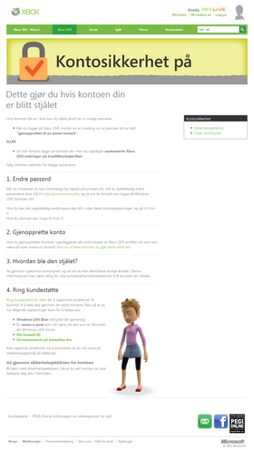 Nyttig informasjon fra Xbox.com.