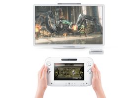 Her er den, Wii U i aksjon på et TV.