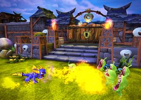 Spyro griller fiendene.