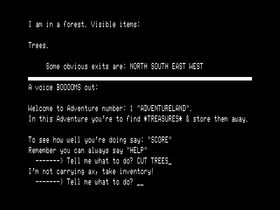 Slik startet Adventureland på TRS-80.