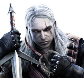 Geralt fra The Witcher, en velutstyrt mann.