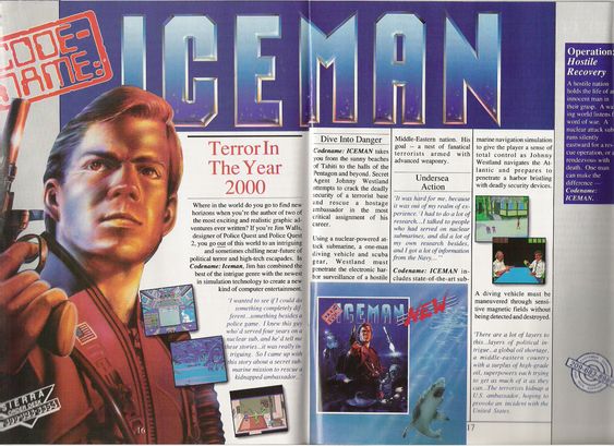 Slik reklamerte Sierra for Codename: Iceman.