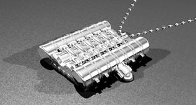 «Engine Block» er produsert i massivt sølv, og selges ikke i butikkene. Merk: Dette er ikke et fotografi av smykket, men en datalagd illustrasjon.