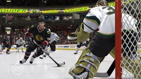 Patrick Kane, Chigaco Blackhawks, med en god mulighet.