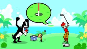 Monkey og Mandrill er gira på golf.