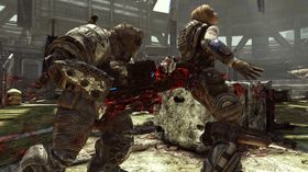 Blod og bannskap i Gears of War 3.