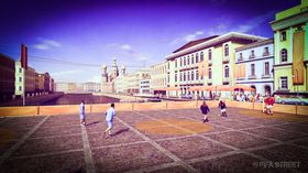 Fotball i sentrum.